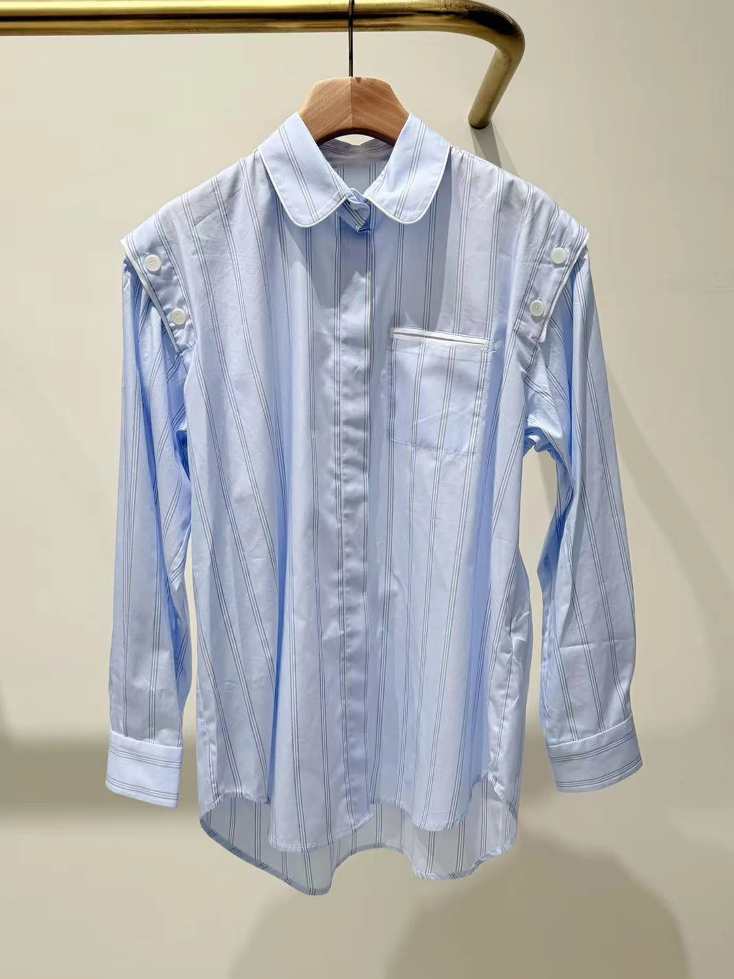 

S Home South Oil Высококачественный женский повседневный топ в полоску, универсальный удобный длинный свек для поездок на работу, стандартный крой