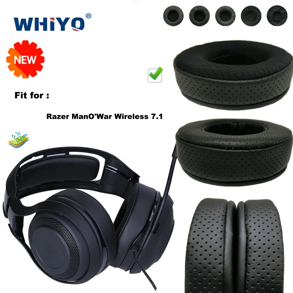 

Replacement Ear Pads for Razer ManO'War Wireless 7.1 Headset Parts Leather Cushion Velvet Earmuff Headset Sleeve Cover