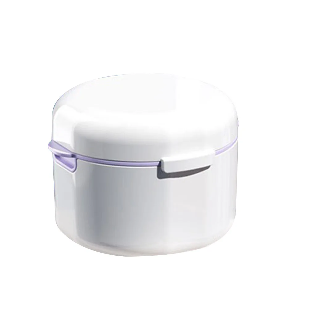 

Denture Storage Box Hollow Double Layer Design Portable False Tooth Holder Case For Travel Oral Care Supplies Denture Container