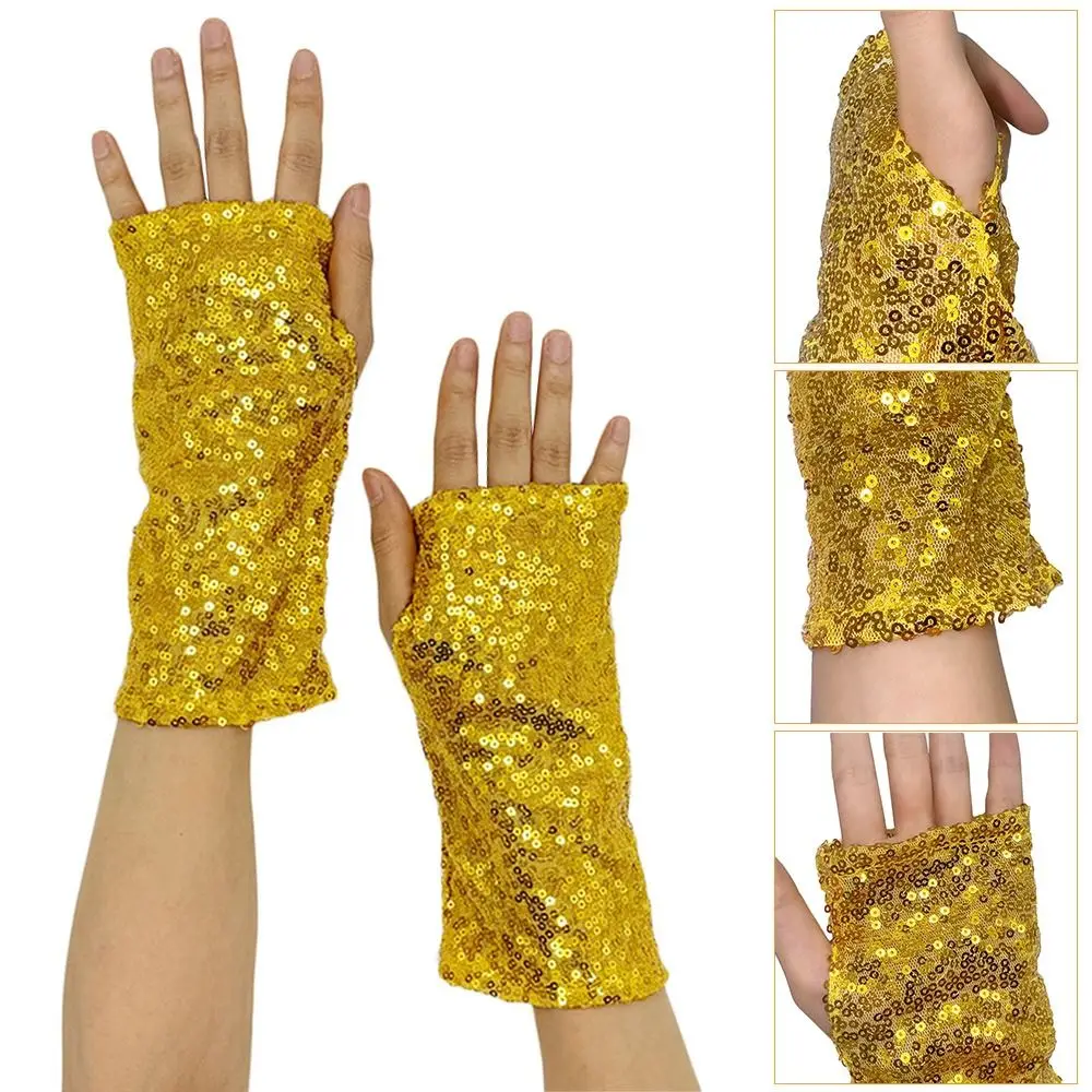 أزياء خمر الترتر قفازات مشرقة أصابع تأثيري القفازات القوطية الشرير الرقص قفازات نادي الحفلات