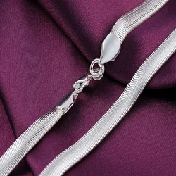 925 Sterling Silver Men 6mm Snake Chain Necklace For Women Vintage Fashion Luxury Designer Jewelry Gift Female Accesories GaaBou