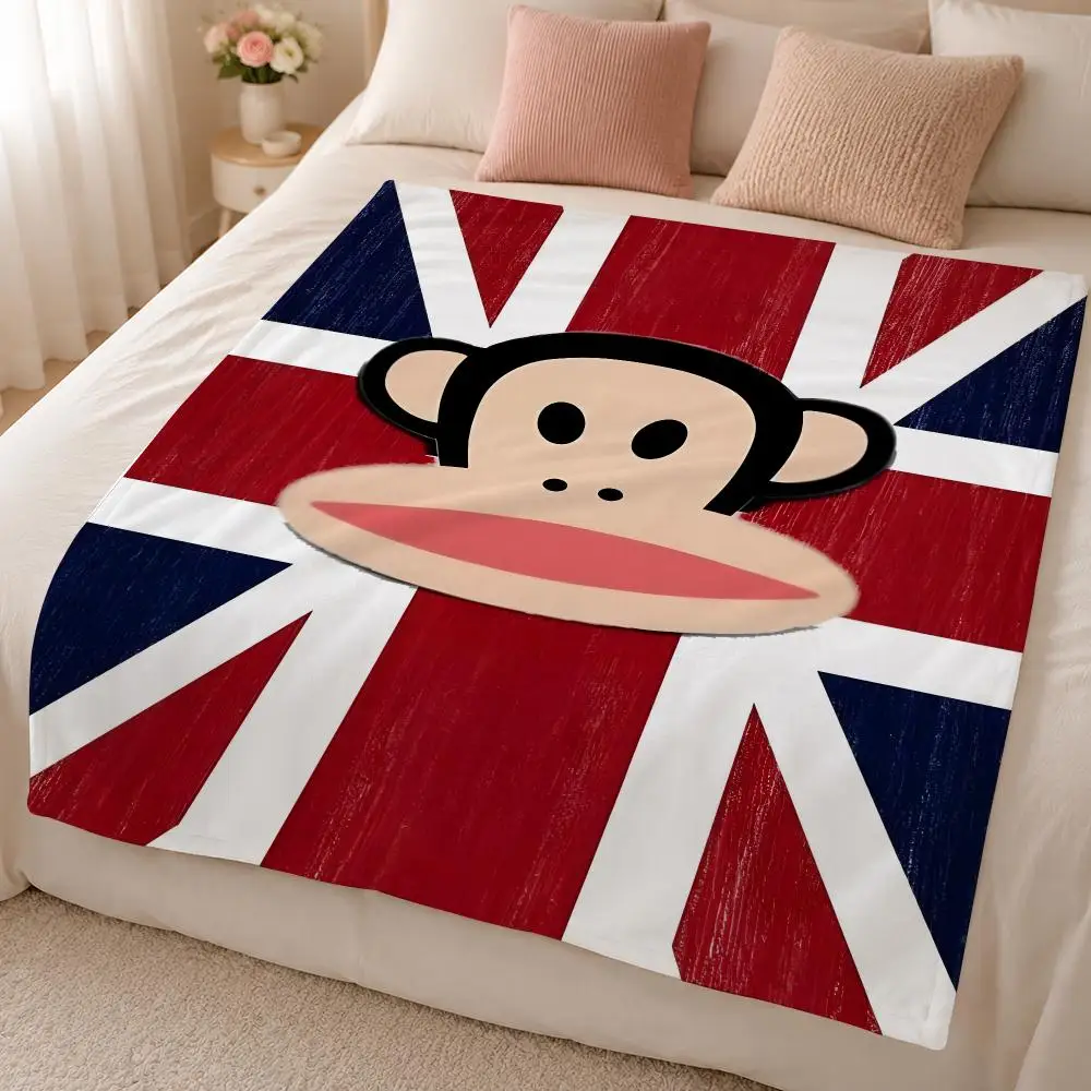 Brand P-Paul Frank American Cartoon Fashion Throw 320g Soft Flannel Fleece Throw Blanket Cover Sofa Bed Dorm Nap