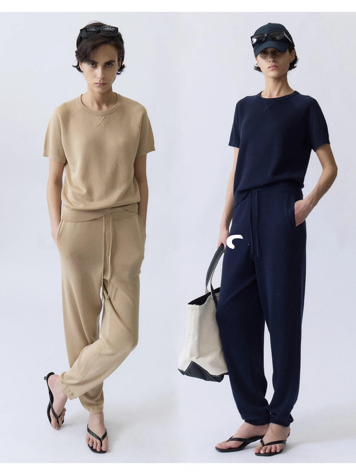 

a Faion Lazy Girl Set Tee Acetate Fiber ort Sve T-irt Casual Pants Women's Set Commute Sle Loose Fit Summer