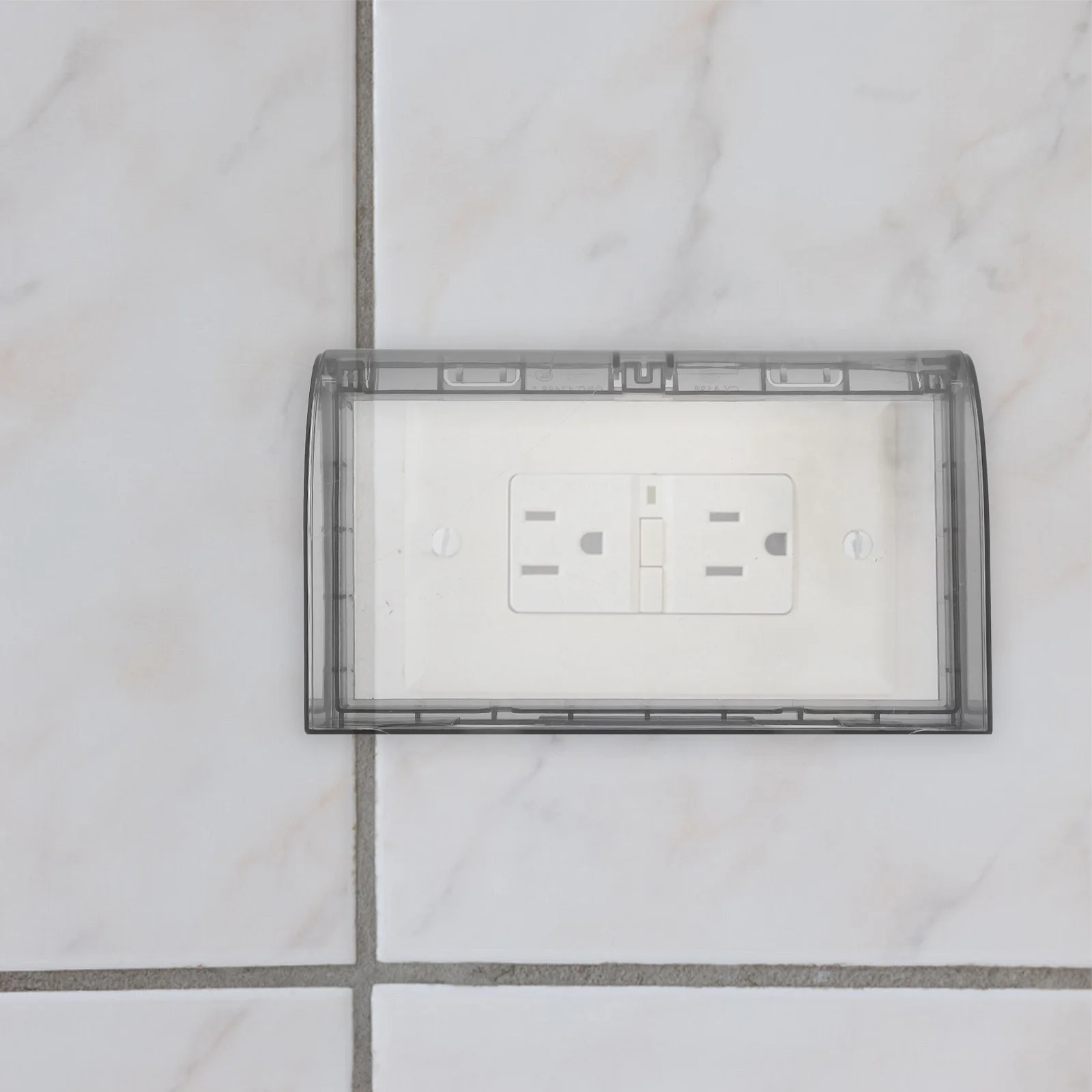 2Pcs Waterproof Socket Outlet Cover Thickened Double Slots Splash Adhesive Wall Protector Electrical Accessories