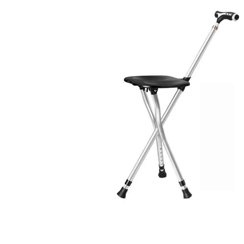 For Cane Folding with Stool Portable Elderly Non- Cane Chair Can Sit Dual-purpose Rehabilitation Walking Assistance