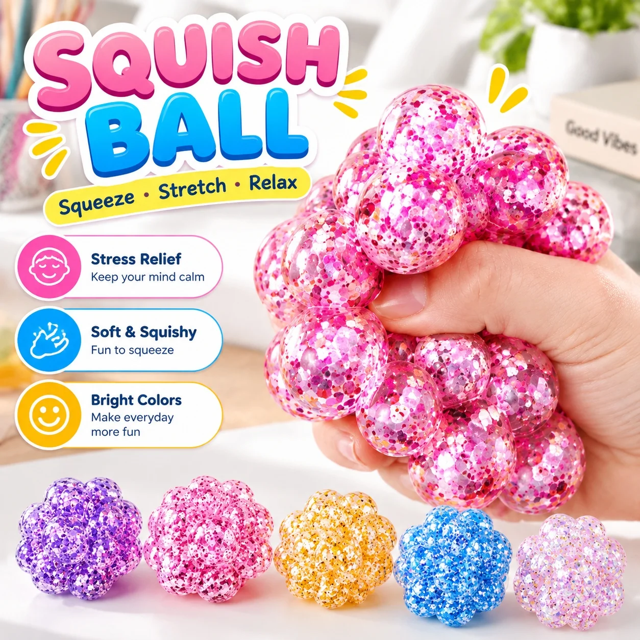 Squeeze Bead Grape Ball Fidget Toy Stress Relief Prank Novelty Water Ball Squishy Toy Wholesale Creative Squeeze Squishy Toy