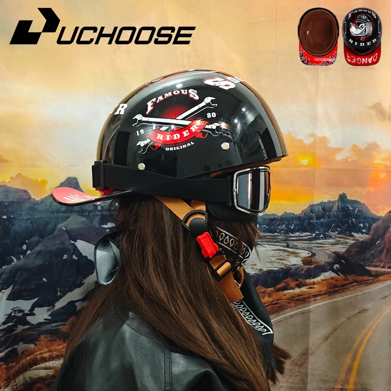 

Baseball Cap Helmet Motorcycle Vintage Retro Helmets Summer Open Face Scooter Cruiser Chopper Gangster DS Men Women Kid