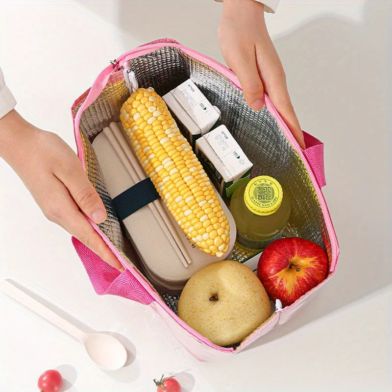 Leak-Proof Insulated Lunch Tote, Reusable Tote Bento Bag, Suitable For School Supplies, Kitchen Organizers And Storage