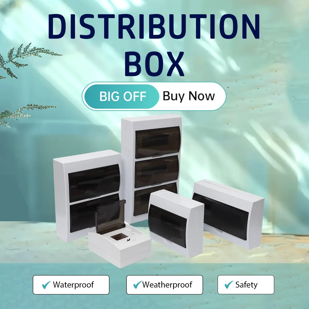 Distribution Box 4/6/8/10/12/15/18/24 Ways IP50 Waterproof MCB Outdoor Electric Junction Box Plastic Transparent Panel