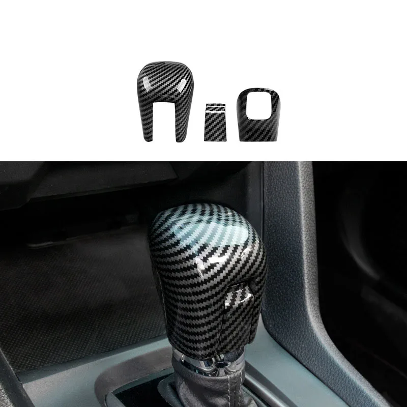 

Trim For Honda Civic 2016-2021 Gear Shift Knob Cover Carbon Fiber ABS Car Interior Accessories Auto