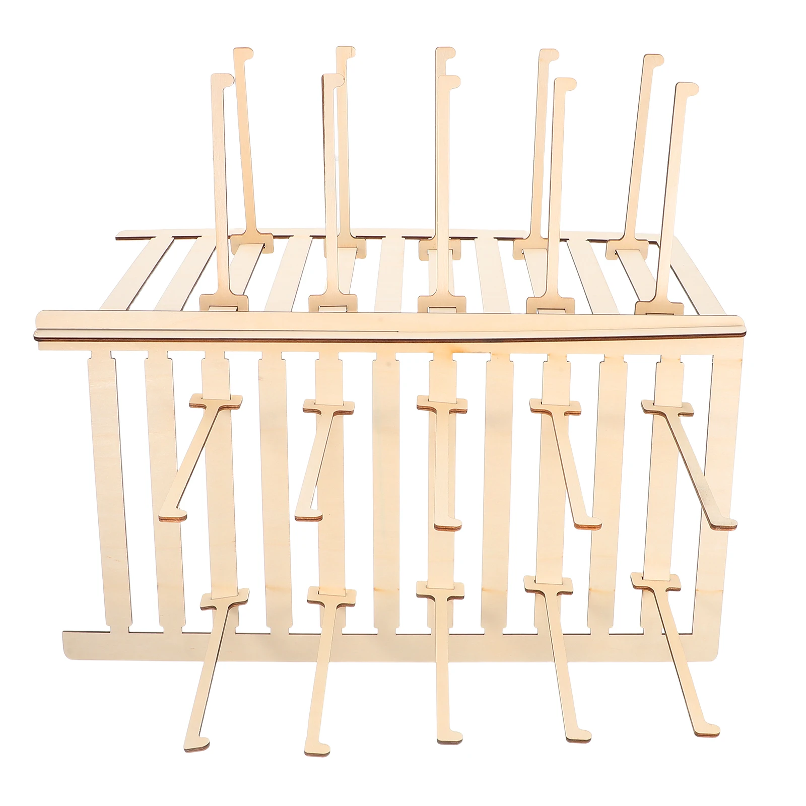 

Wooden Jewelry Rack Display Organizer for Bracelets Necklace Holder Stand Hooks Earring Display Compact