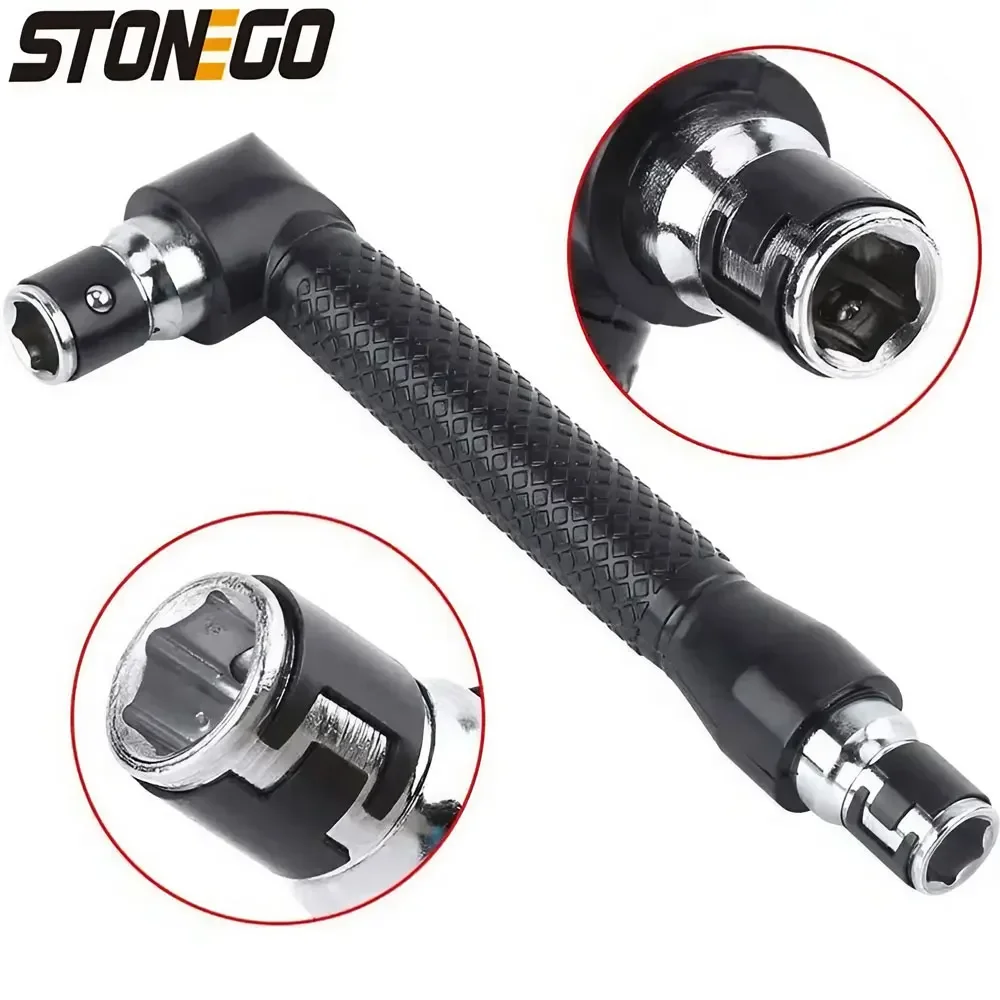 STONEGO Socket Wrench L-shaped 1/4 Inch Hex Socket Wrench Double-head Screwdriver Hand Tool