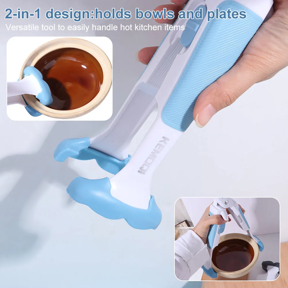 

Whale Shape Anti Scalding Clip 2in1 Non-Slip Anti-hot Bowl Plate Clips Heat-Resistant Ergonomic Dish Lifter Clips Frying Pans