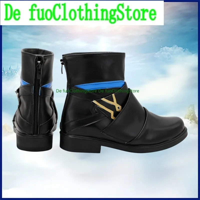Defuo Genshin Impact Dainsleif Scarpe Cosplay Stivali Gioco Anime Gioco di ruolo Puntelli per feste di Halloween Scarpe Stivali