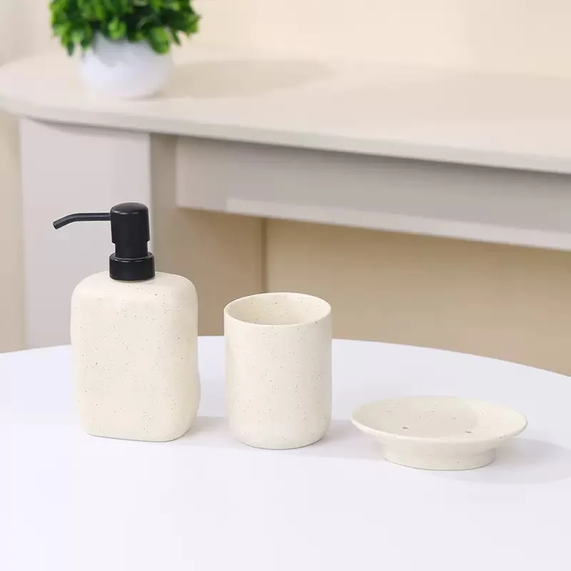 Wabi-Sabi Keramik-Lotionsflasche 450ML Quetschflasche Seifenspender Shampoo-Lotion-Conditioner-Flasche Badezimmer-Accessoires – Detail 8