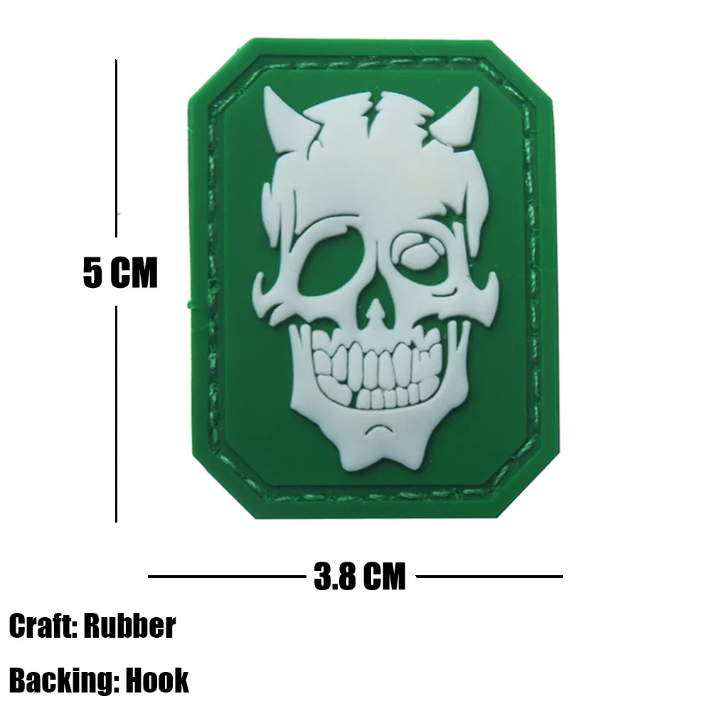 3D PVC Skull Armband Badge Military Tactical Patch Embellishment Sewing Decorative Applique for Clothing Gear