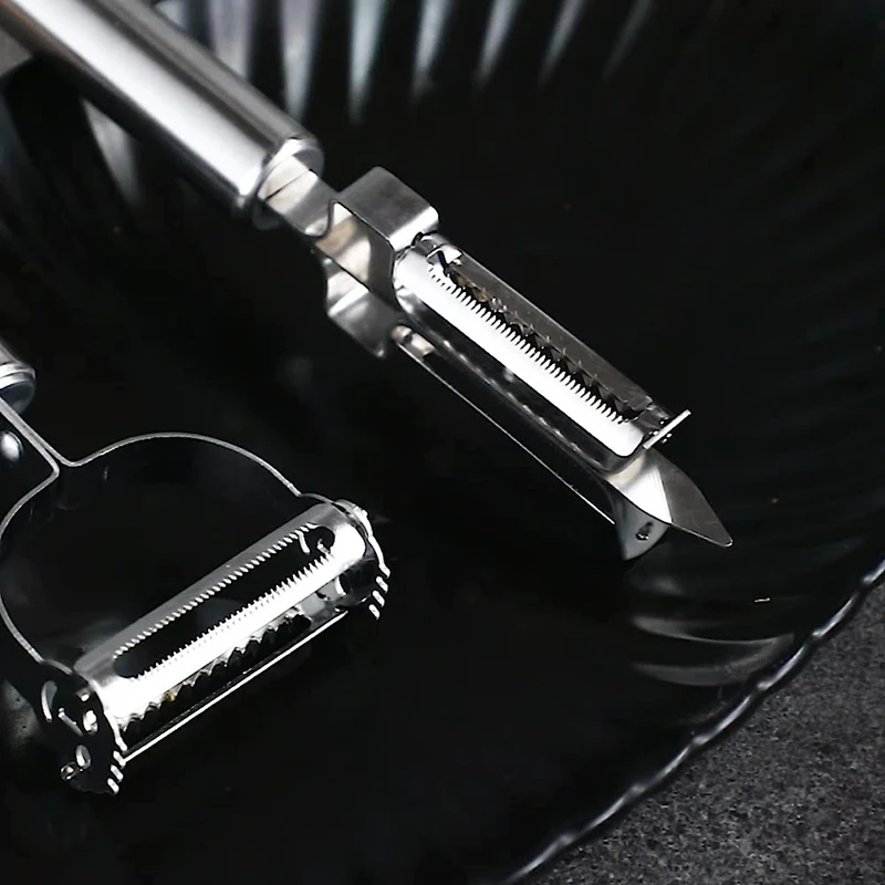 3 in 1 Stainless Steel Manual Potato Peeler Garlic Food Crusher Vegetable Fruit Slicer Kitchen Chopper Sharp Fish Scale Cutter