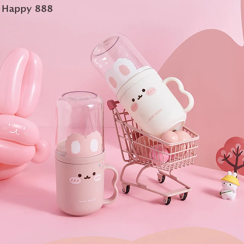 Portable Household And Travel Toothbrush Holder With Tooth Cup – Cute Cartoon Design For Kids’ Oral Care And Grooming