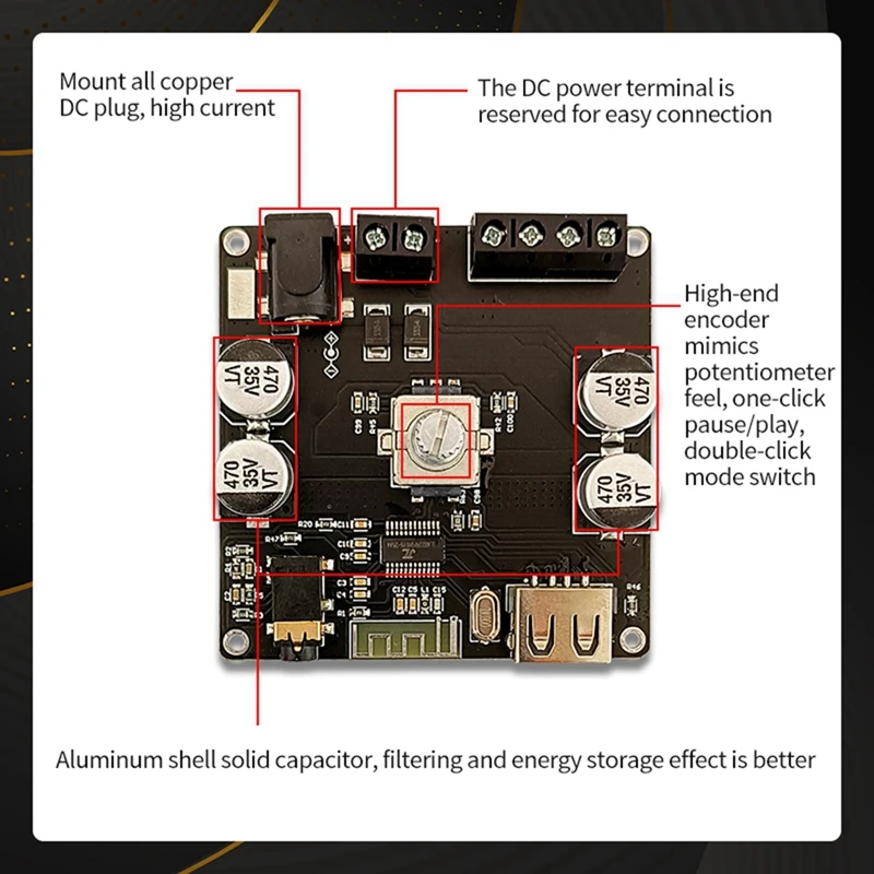 ZK-F1002 5.1Bluetooth Power Amplifier Board With Short Circuit Protection Fit For Sound Box