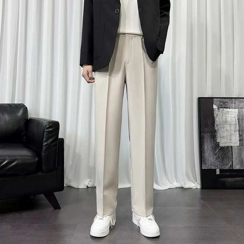 Suit Pants Men's Drape Korean Version Straight Wide-leg Loose Trousers Versatile Light Business Casual Trousers