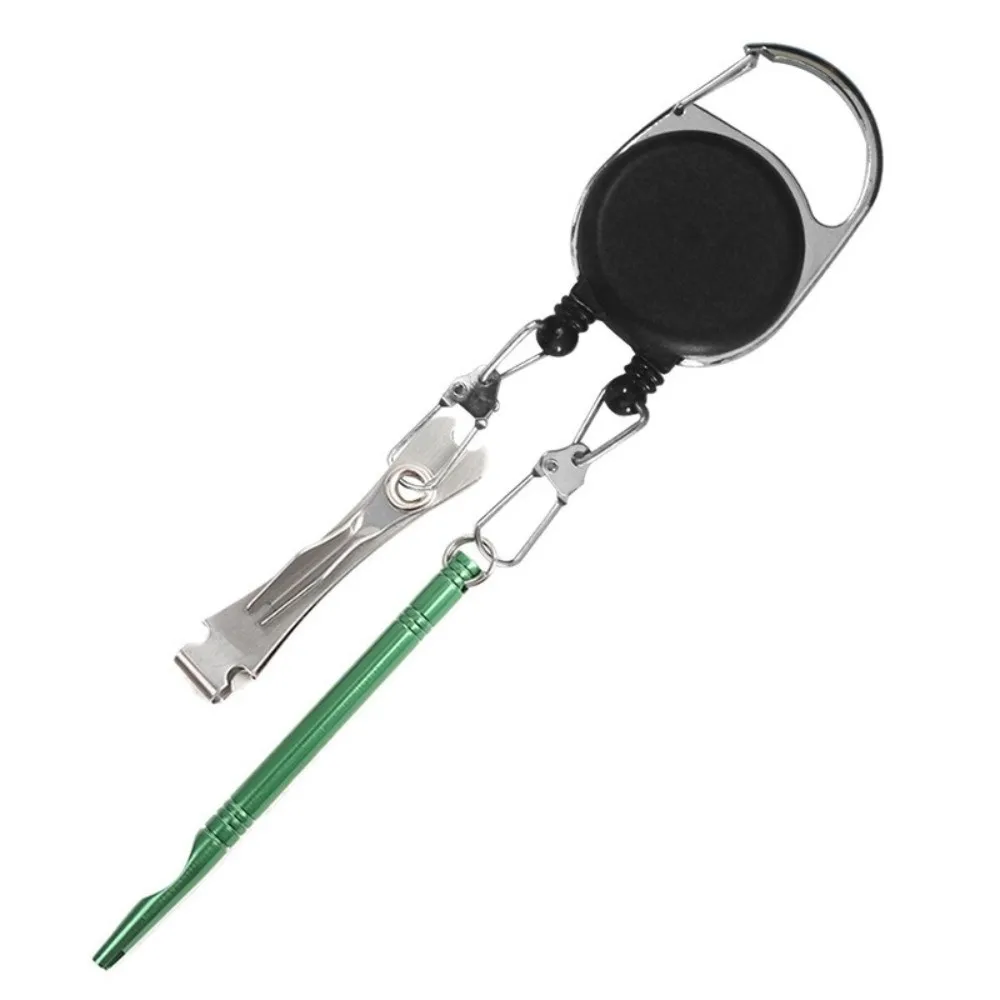 1pc Roll Retractable Retractable Keychain Multifunctional Durable Cord Double Headed Keychain Anti-lost Badge Keyring