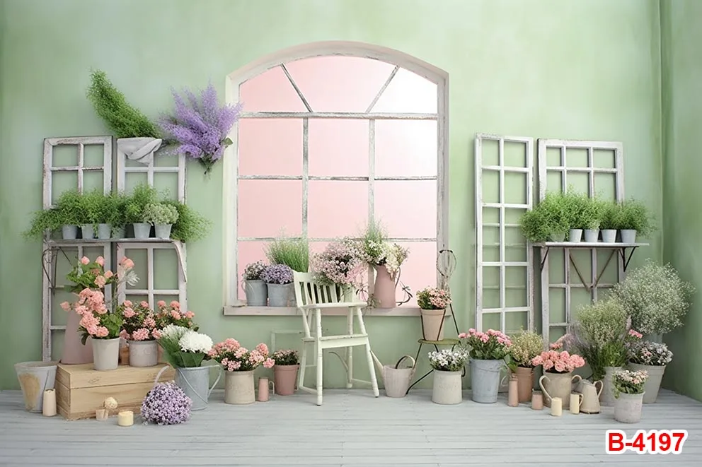 Spring Easter Kids Portrait Photography Backdrop Flowers Colorful Eggs Bunny Wood Door Grass Birthday Party Photocall Background