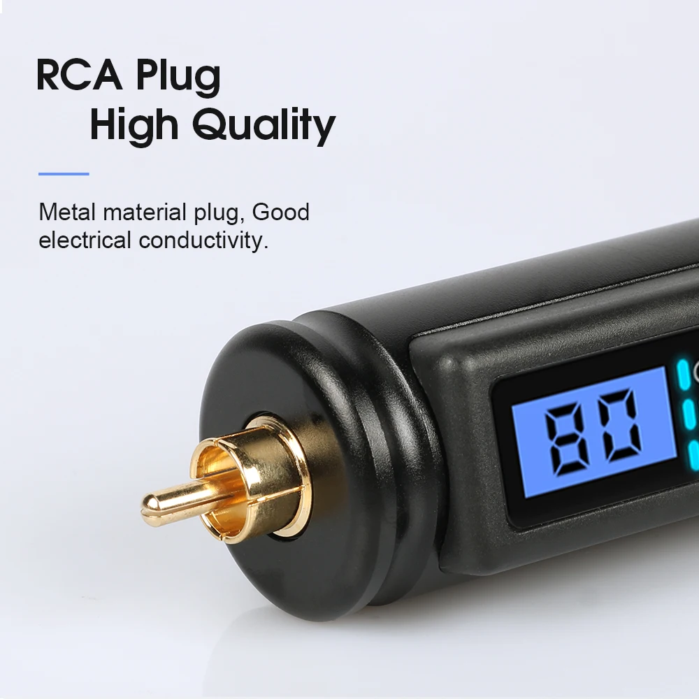 Mini Tattoo Power Supply Wireless Tattoo Power Source RCA/DC Jack Rotary Tattoo Machine Battery 1500mAh Digital Display Screen