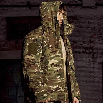 Thermal Reflective Camo Outdoor Tactical Jacket For Men Keep Warm Durable Waterproof Multi Pocket Camouflage Hooded Padded Coats 3