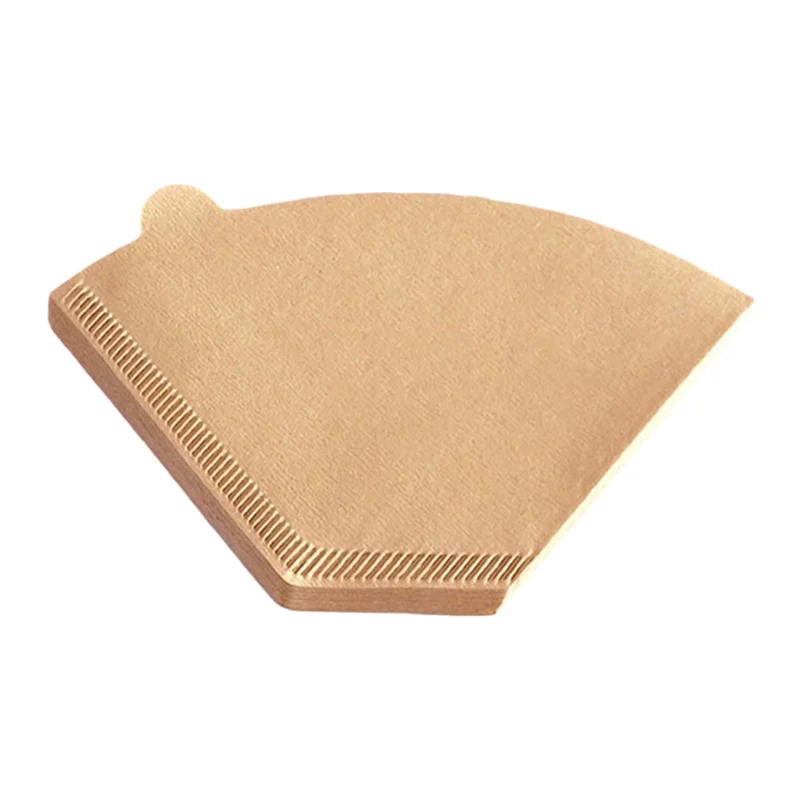 NEW!A61I Disposable Coffee Paper Filters 100 Pcs Replacement Filter Paper Hand Drip Fan-Shaped Filter Pot Funnel Filter