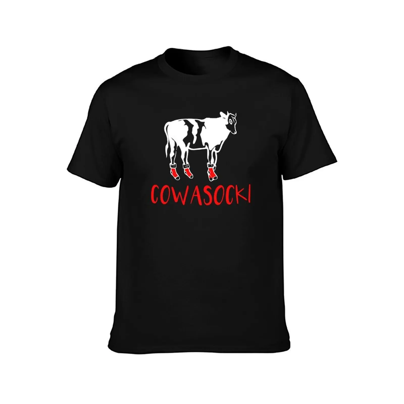 Cowasocki Funny Cow Print A Socky Milk Cow In A Socks Farm Barn Animals T-Shirt Big Size Loose Fit Tee Shirt T-Shirt