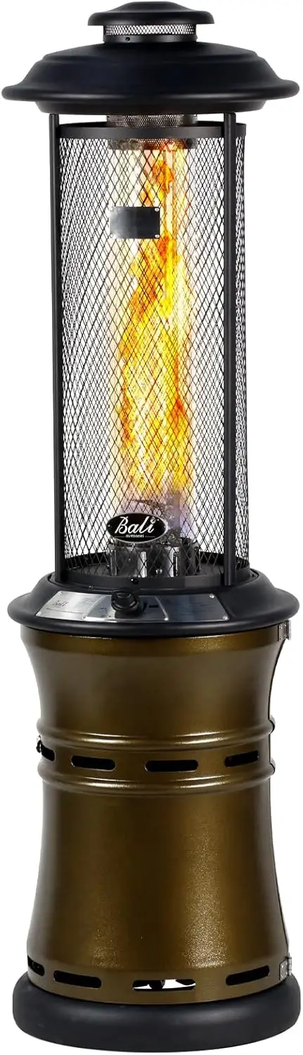 

Propane Patio Heater BALI OUTDOORS Gas Patio Floor-Standing Outdoor Commercial Patio Round Dancing Flame Wh