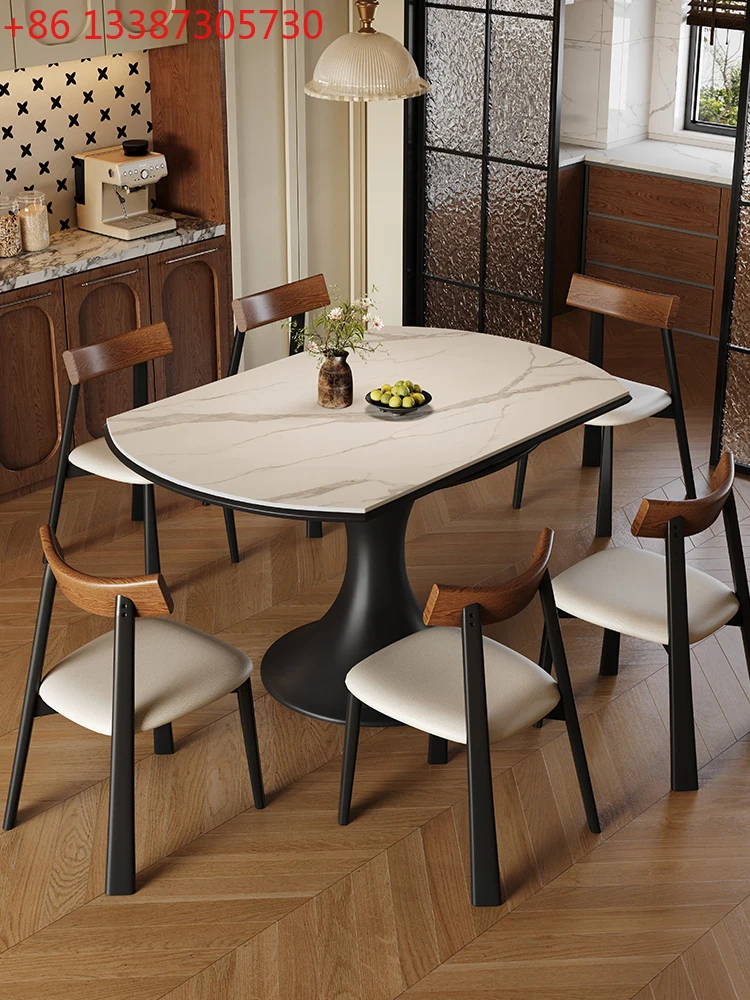 

Slate dining table household small apartment dining table modern simple light luxury