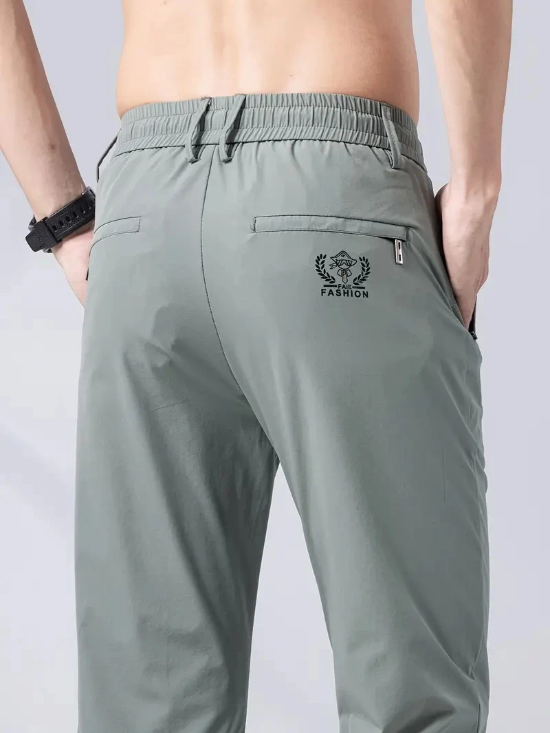 

Lce Silk Pants Men's Summer Trendy Brand New Thin Style Quick Drying Air-Conditioned Pants With Casual Pants