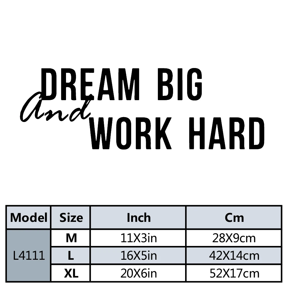Dream Big Work Hard Pvc Wall Sticker Decals Home Decor For Bedroom Vinyl Mural Decal
