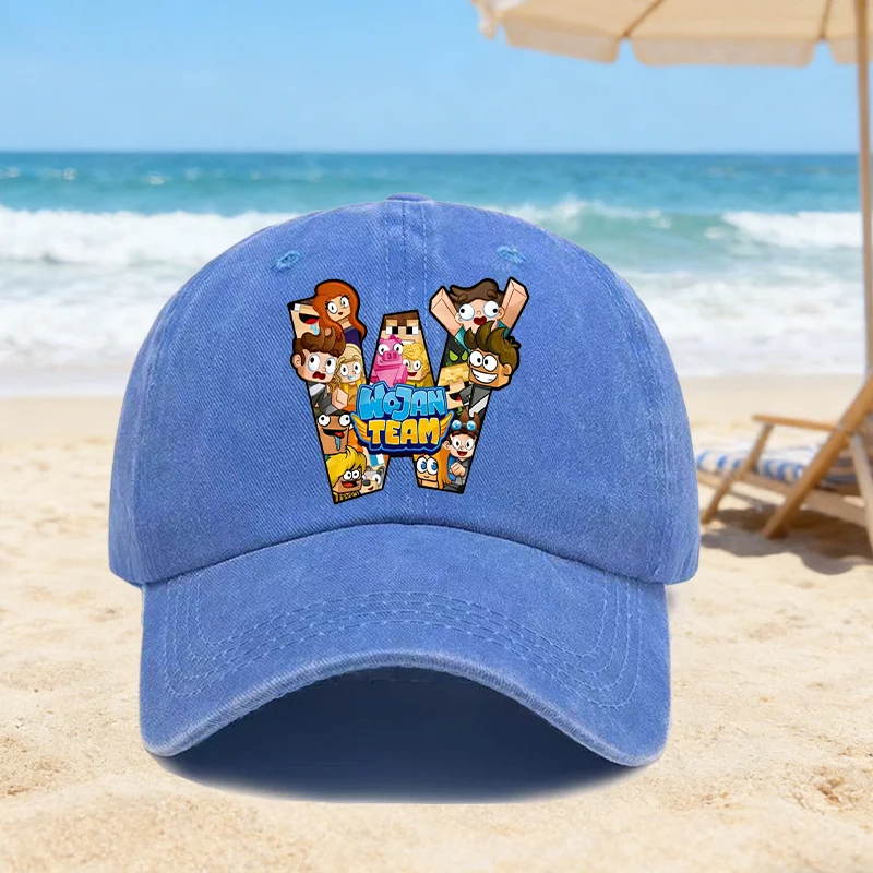 Wojan Team Hip Hop Baseball Cap for Men Women Anime Cartoon Fashion Flat Cap Male Female Summer Sunscreen Hat Simple Hats Gifts