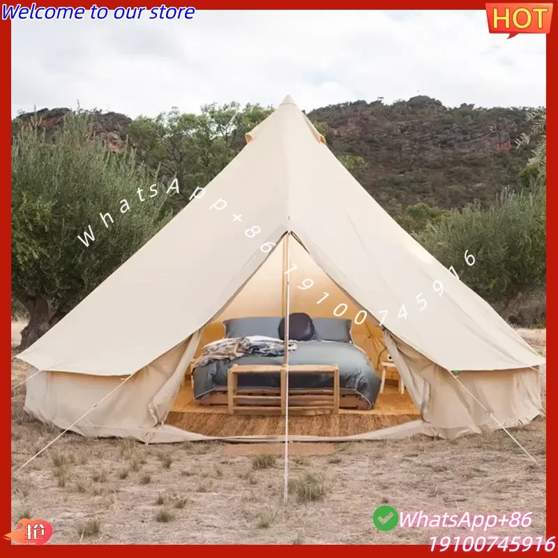 2026 Large /4M/5M/6M Yurt Glamping Tent 4 Season 5-Person Oxford for Outdoor Camping Waterproof Family Bell Tent