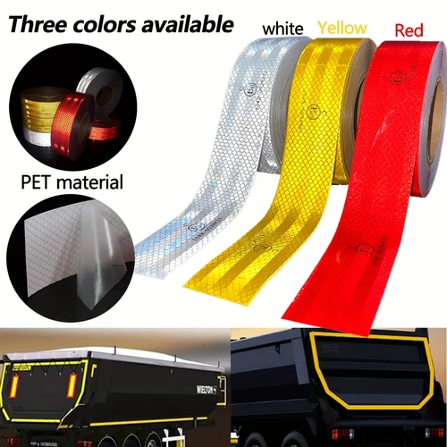 Imagen 2 del producto Cinta de seguridad reflectante, marca de seguridad reflectante de alta intensidad, tira de advertencia autoadhesiva, cinta de seguridad impermeable