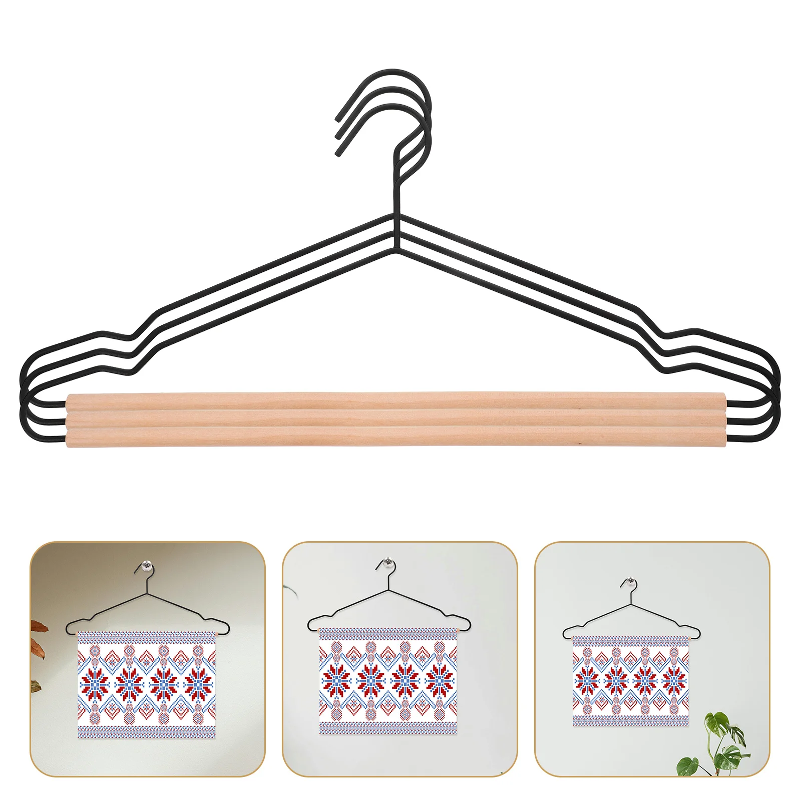 

3 pcs Craft Display Stand Wood Metal Fabric Holder For Sewing Needlework Storage Organizer Embroidery Stand Quilt Holder