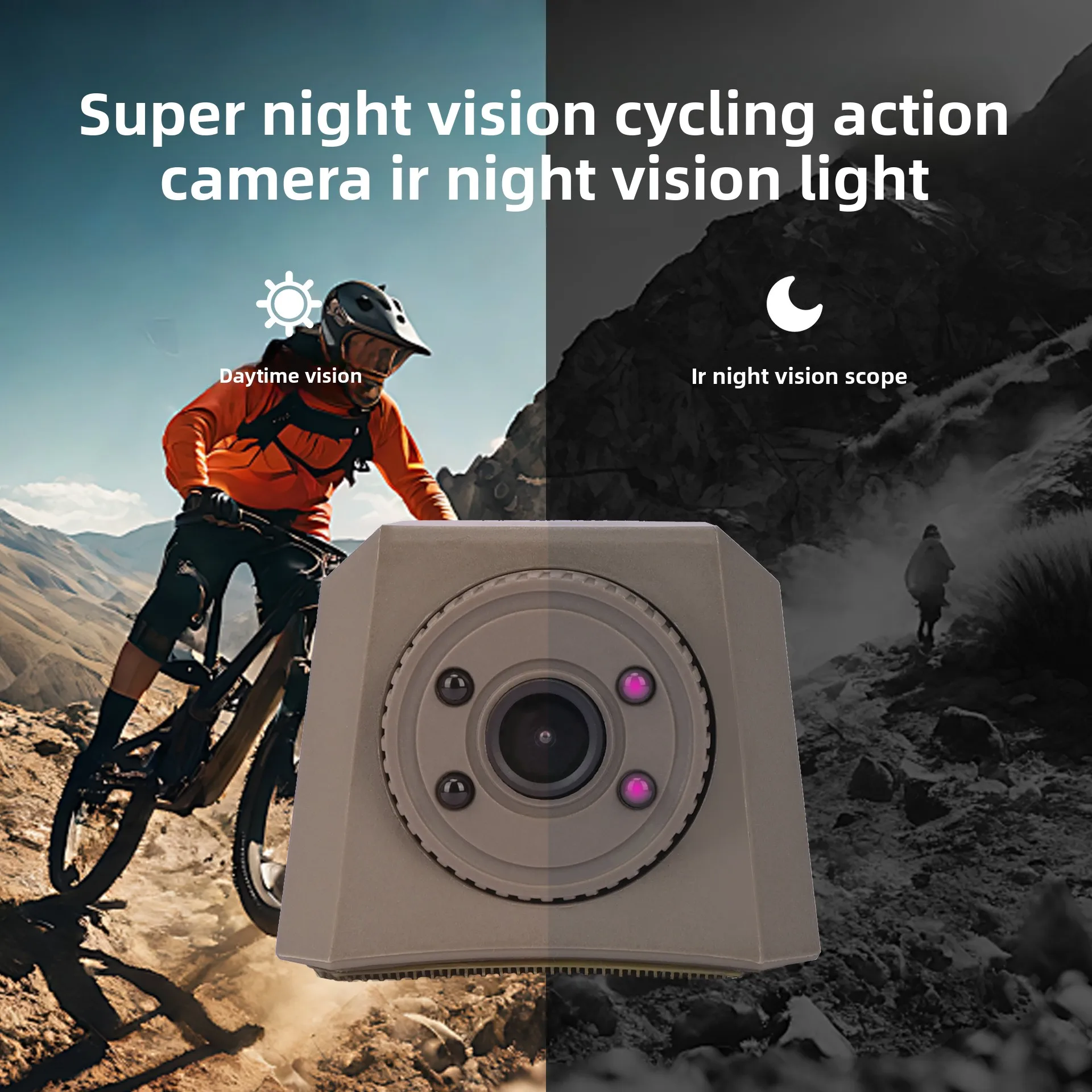 Helmet Recorder Camera with IR Night Vision - 720P HD 180° Rotatable Lens Action Cam for Airsoft Hunting Tactical Outdoor Sports