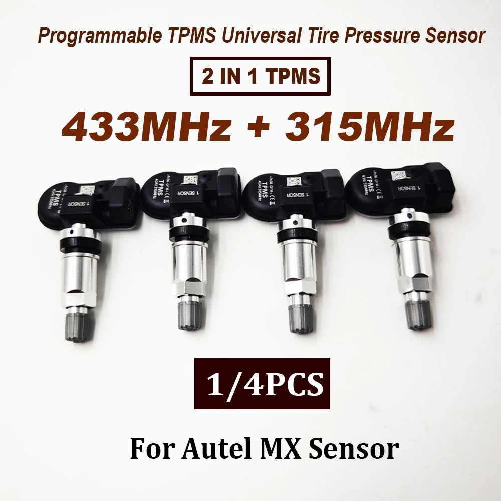 1/4PCS Universal 433MHz 315MHz 2 in1 TPMS Sensor Tire Repair Tools Scanner Programmable for Autel MX Sensor TS601 TS508K TS508