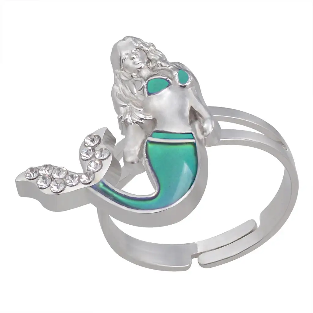 Adjustable Alloy Mood Ring Color Changing Band Temperature Sensitive Emotion Feeling Jewelry for Daily Wear
