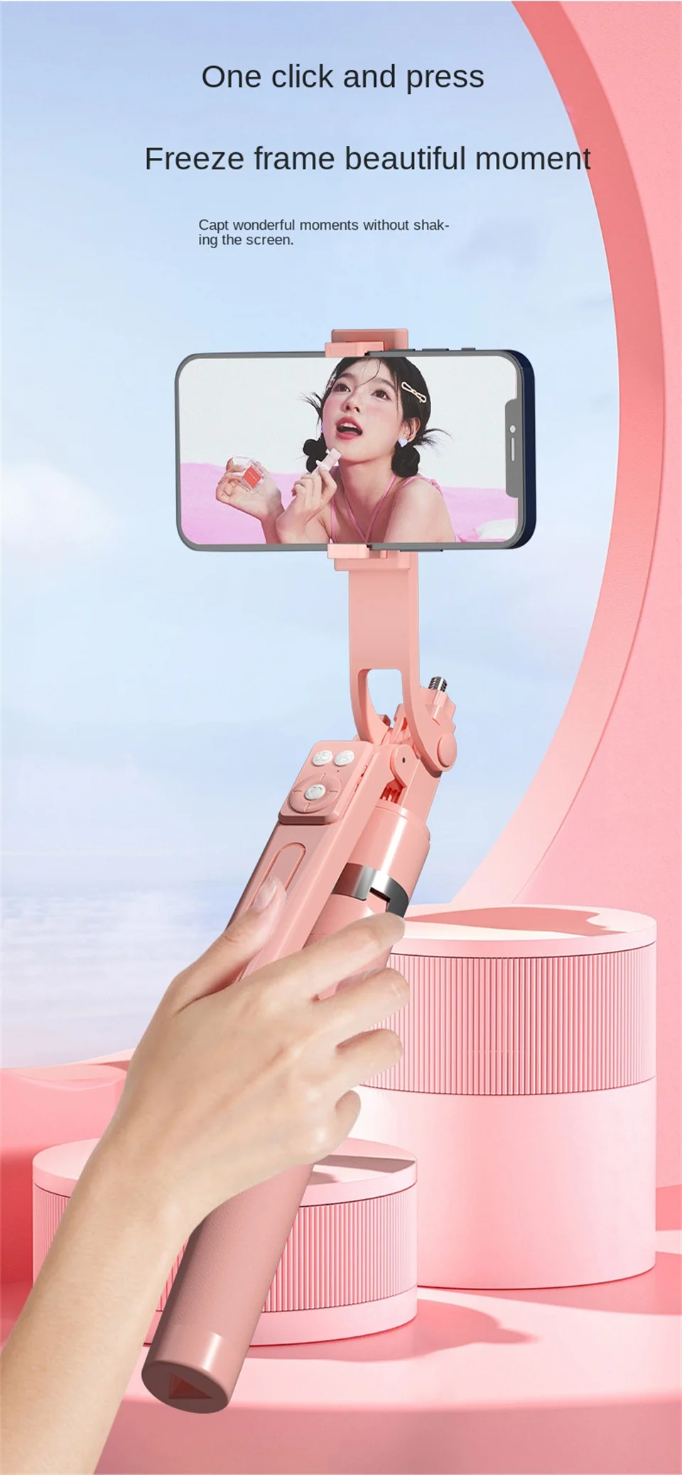 Roreta 360° Rotation 1.7M Selfie Stick Wireless Stand with Light Bluetooth Remote Extendable Tripod for iPhone Live Streaming