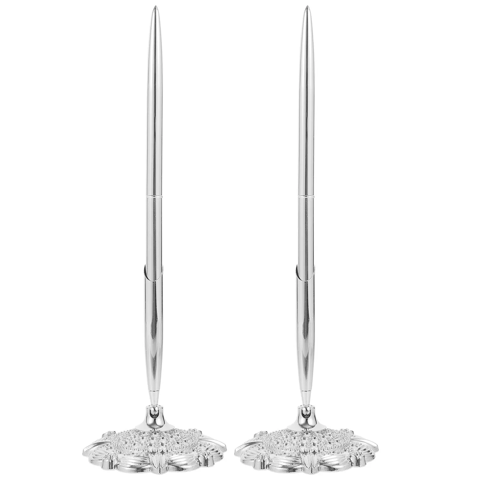 

2Pcs Desktop Sign Pens Vertical Standing Business Ballpoint Pen Professional Smooth Writing Accessories Ballpoint Pen