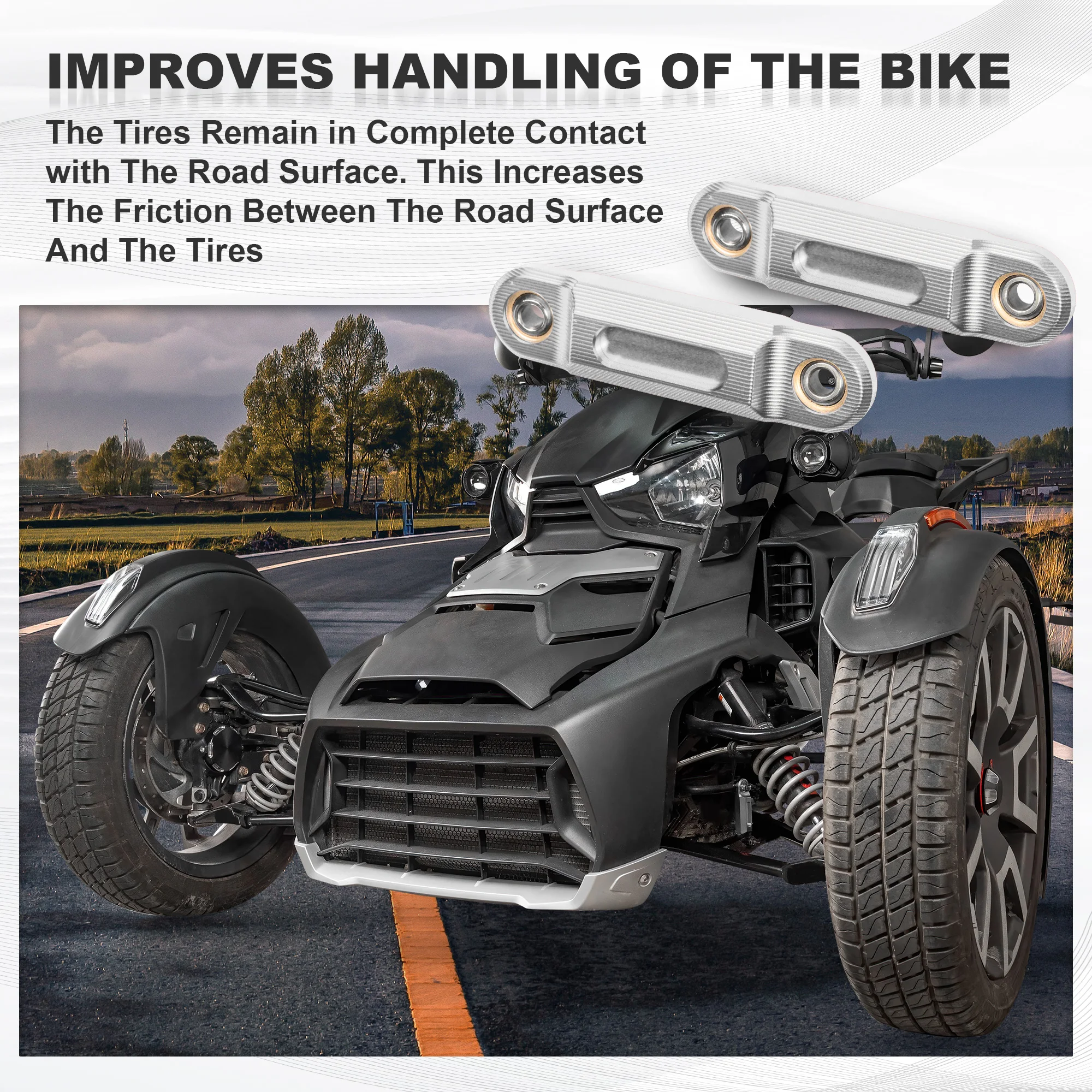 

Chrome Built-in 6mm Heim Joint Set for Can-Am Ryker All Modles Motorcycle Accessories High Quality Aluminum Sway Bar End Links