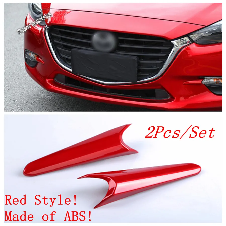 Front Fog Lights Lamps Eyebrow Eyelid Strip Cover Trim Fit For Mazda 3 AXELA Hatchback Sedan 2017 2018 Accessories Exterior Kit