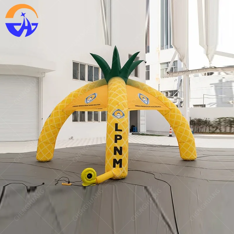 Customized inflatable pineapple tent arch model with blower, outdoor advertising promotion activity decoration props