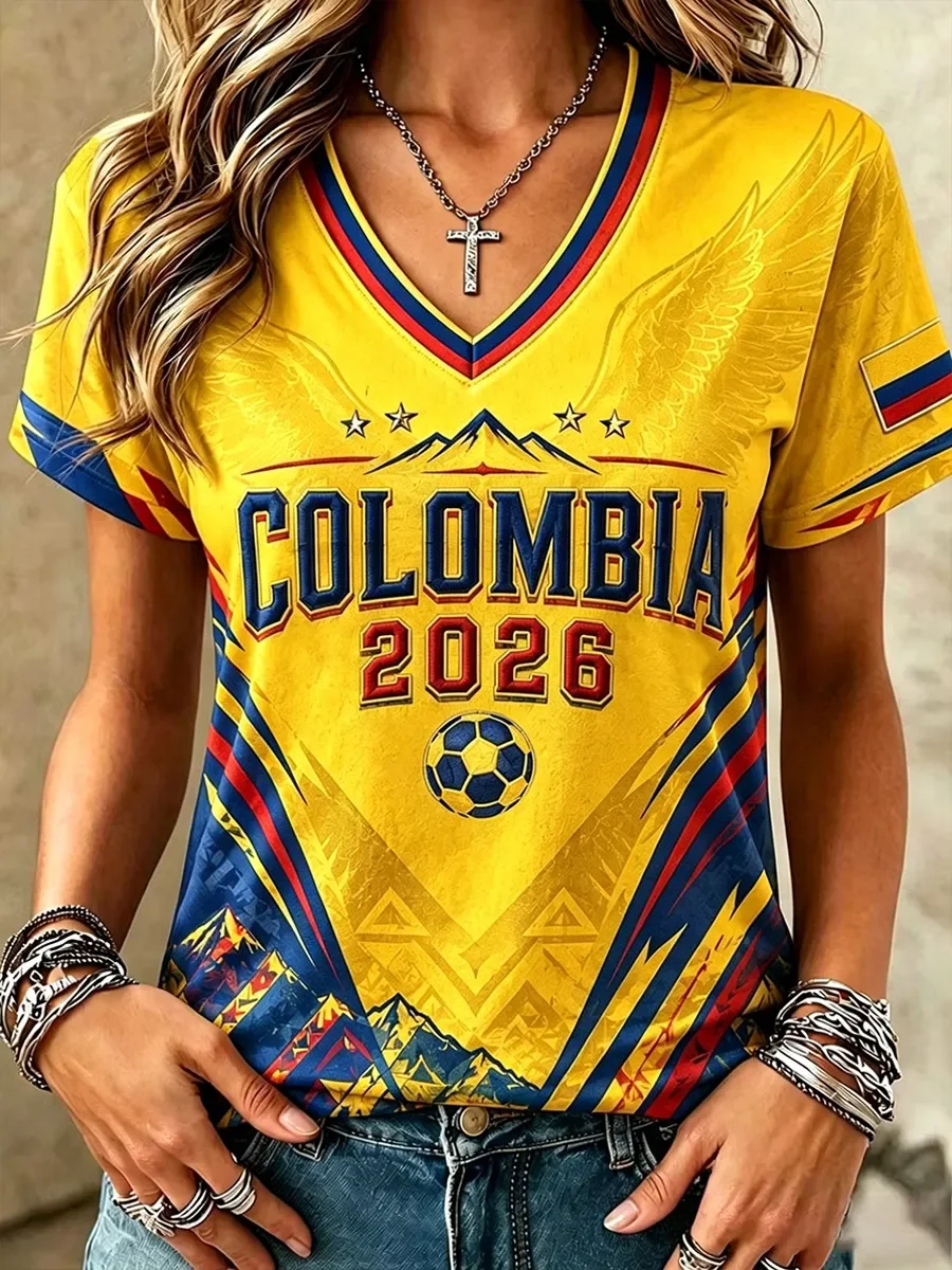 2026 Fashion Style Colombia Fan Football Training Suit - 3D Printing - Breathable and Quick-Drying - Family Clothing Set