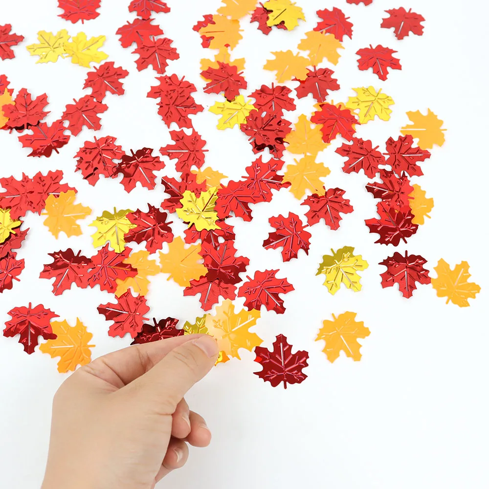 15g Herbst Glitzer Ahornblätter Konfetti Thanksgiving Dekor Pailletten Herbst Hochzeit Geburtstag Halloween Party Tischstreuer Konfetti – Detail 3