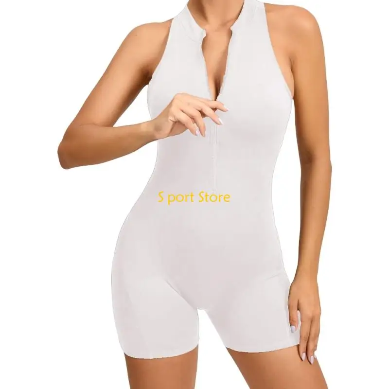 U2JB Sleeveless Yoga Shorts Jumpsuit for Women Gym Fitness Bodysuit Backless Workout Bodysuit Bodycon Yoga Rompers Jumpsuit