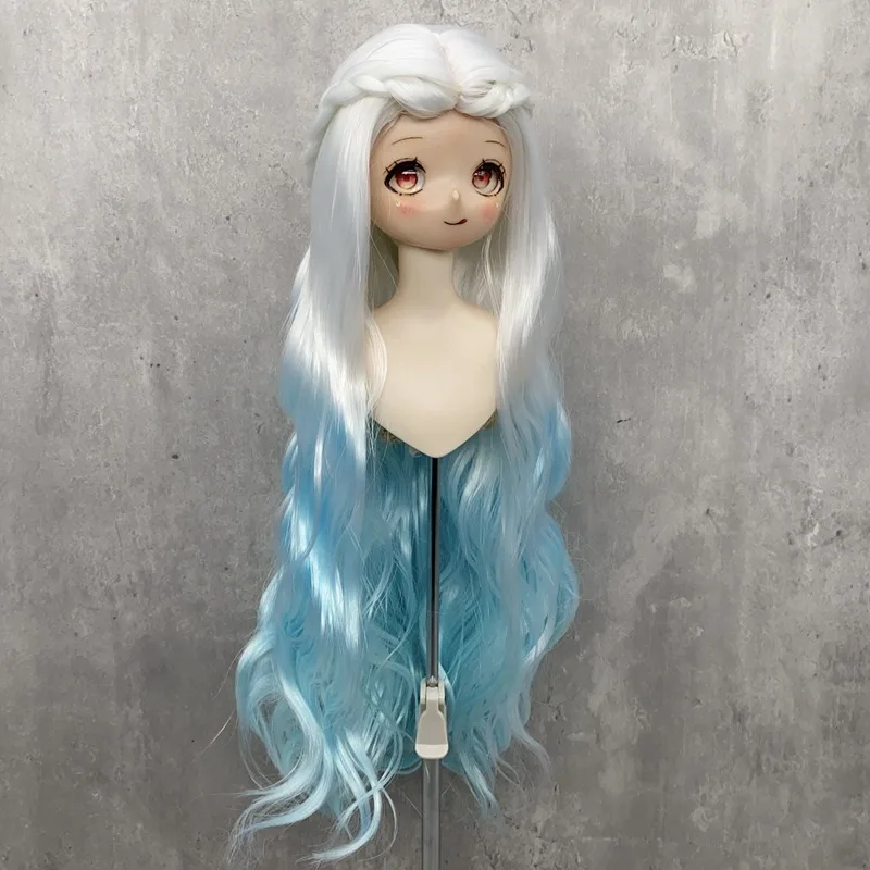 BJD SD Doll Cosplay Dress Up DIY Accessory Wig General High Temperature Silk Gradient Color Headgear Doll 1/3&1/4&1/6 Wig Cover